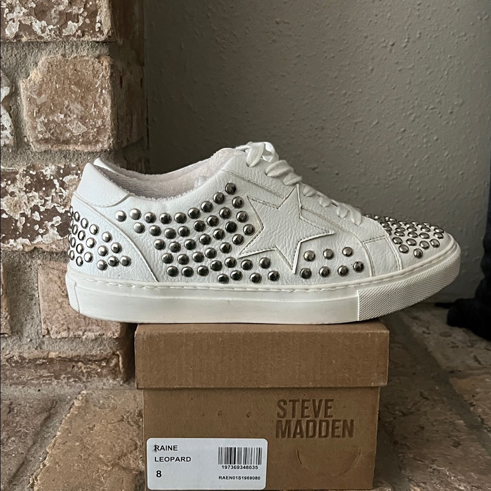 Steve Madden White Studded Sneakers